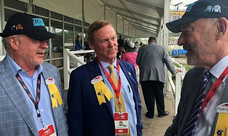 Kathleen McNulty Rooney's husband Timothy Chris Mara (center) with his horseracing friends. 